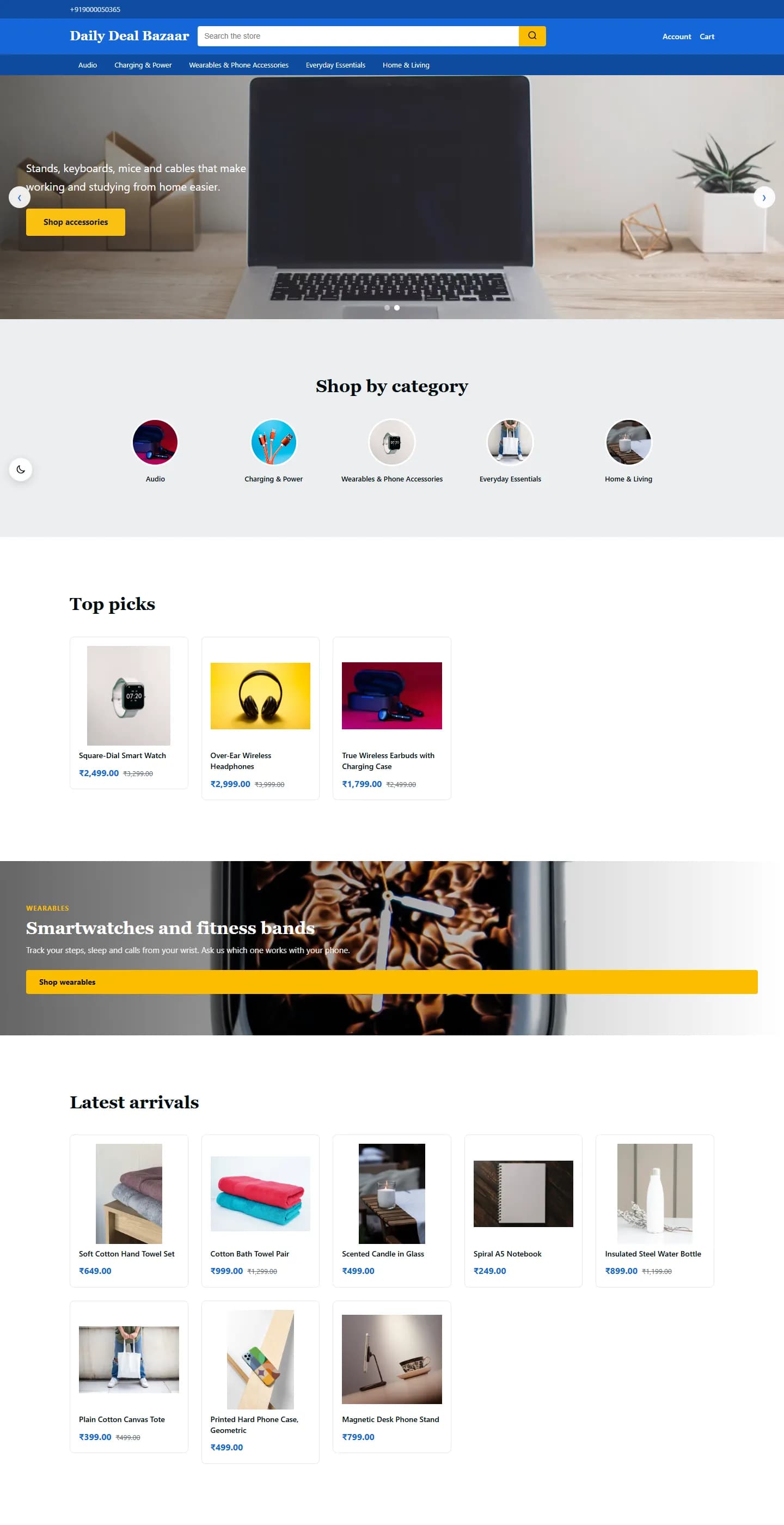 UnitedDeals theme homepage for a multi-category electronics store